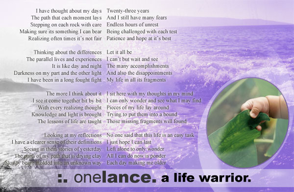 onelance poem