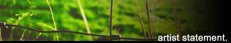 artist statement: wire fence at sunset.